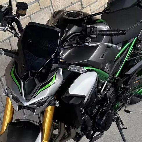 ملحقات جديدة لـ Z900 Z 900 SE z900 z900se 2025 حاجب السفر للزجاج الأمامي للدراجات النارية حاجب الرياح للزجاج الأمامي ذو الفقاعات المزدوجة (أسود) in Kuwait