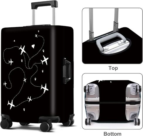 Luggage Cover Washable Suitcase Protector Anti-Scratch,Stretchable Fit for 20-34Inch Luggage Durable Travel Bag Cover with Zipper Closure (Travel-1, S(fits 20-22inch suitcase)) in Kuwait