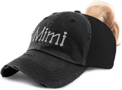 Ponytail Cap Women's Baseball Cap Embroidered Mimi Summer Style Sun Hat with Ponytail Hole High Pony Hat in Saudi Arabia