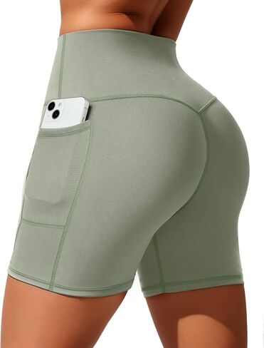 Womens 8"/ 5"/ 3" Biker Shorts Yoga Workout High Waist Gym Cycling Running Spandex Volleyball Shorts with Pocket in Saudi Arabia