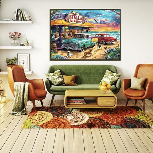 Jigsaw Puzzles for Adults 1000 Pieces, Interlock Perfectly Letter on Back No Dust, Home Decor Birthday Party Gift Toy for Men Women Elders Seniors, 1:1 Poster (Romantic Beach) in Kuwait