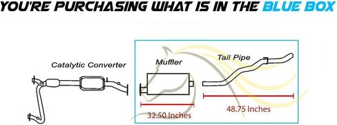 العادم الشمالي الشرقي | مجموعة نظام عادم كاتم الصوت وأنبوب الذيل المباشر المتوافق مع Blazer S10 1995-1999 | جيمي 1995-1999 4.3 لتر | يتضمن مشبك وحشية مجانًا | قطع غيار السيارات in Saudi Arabia