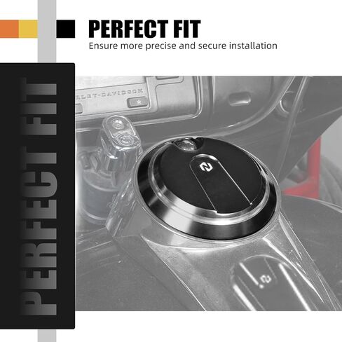 NICECNC Gold Gas Tank Cover Fuel Tank Console Door CNC Aluminium Fuel Door Compatible with Harley Road Glide Limited FLTRK 2020-2023, Replacement for 61278-08A, See Fitment in Saudi Arabia