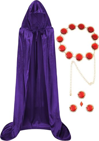 Women's Halloween Cosplay Costume, Purple Cloak with Red Gemstone Waist Belt, Classic Anime Cosplay Costume Prop Set in Saudi Arabia