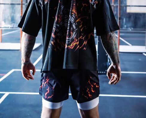 Tokyo Toons Performance Shorts 4" Inseam Unisex Mesh Anime Gym Shorts in Saudi Arabia