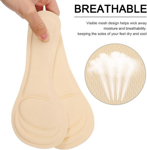 4 Pairs of Weight Shifting Insoles for High Heels, Sticky Support Shoe Inserts for Women Heels, Non-Slip Heel Inserts for Women for Sandals, Flat Shoes (Black, Skin Color) in Saudi Arabia