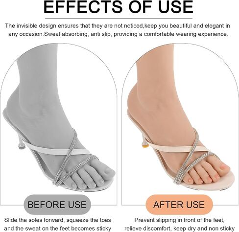 4 Pairs of Weight Shifting Insoles for High Heels, Sticky Support Shoe Inserts for Women Heels, Non-Slip Heel Inserts for Women for Sandals, Flat Shoes (Black, Skin Color) in Saudi Arabia