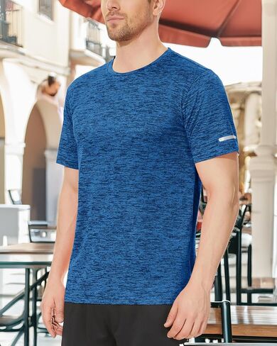 Men's Quick Dry T-Shirt Athletic Running Shirts Crewneck Gym Wokout Fitness Performance Tee Under Shirt in Saudi Arabia