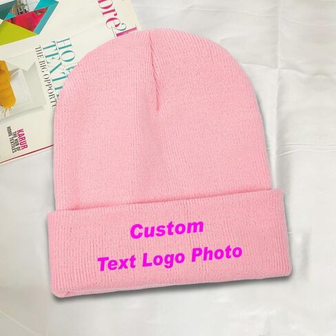 Custom Beanie Custom Knitted Hat Personalized Winter Knitted Hat Add Design Your Own Text/Logo/Image Beanies in Saudi Arabia