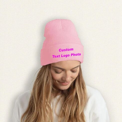 Custom Beanie Custom Knitted Hat Personalized Winter Knitted Hat Add Design Your Own Text/Logo/Image Beanies in Saudi Arabia