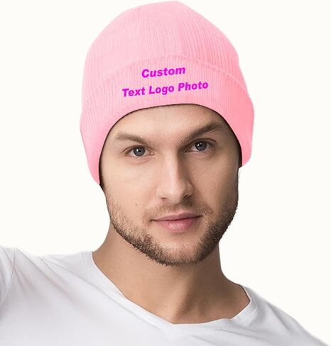 Custom Beanie Custom Knitted Hat Personalized Winter Knitted Hat Add Design Your Own Text/Logo/Image Beanies in Saudi Arabia