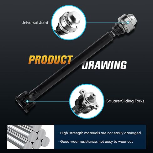 Front Drive Shaft Assembly Fits for Jeep Liberty 2002-2007 [V6 3.7L 4WD Automatic Transmission], Liberty 2002-2004 [L4 2.4L Manual Transmission],Weld to Weld 16.5" Replace 52111594AA, 938-124 in Saudi Arabia