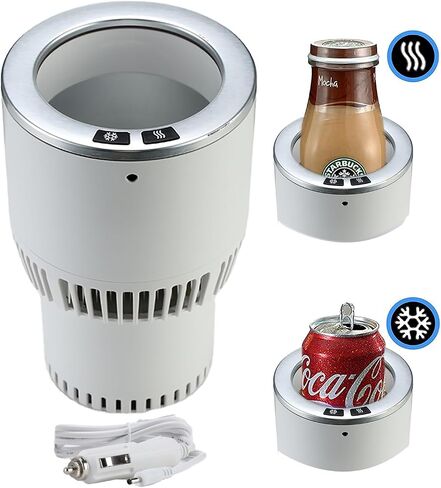 Cup Holder 2-in-1 Coffee Warmer Drink Cooler LED Screen Touch Smart Car Tumbler Holder Gift for Car Lover Temperature Control Auto Shut-Off in Kuwait