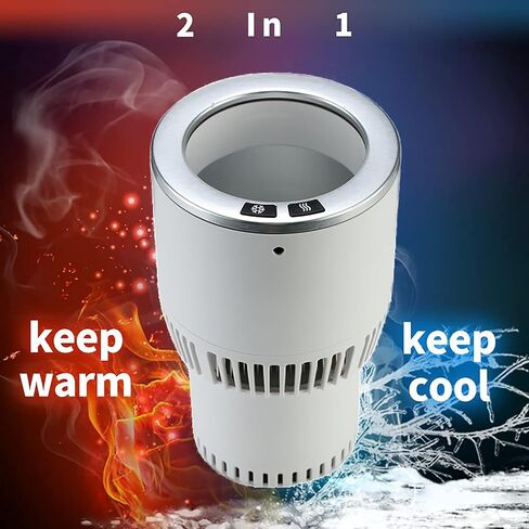 Cup Holder 2-in-1 Coffee Warmer Drink Cooler LED Screen Touch Smart Car Tumbler Holder Gift for Car Lover Temperature Control Auto Shut-Off in Kuwait