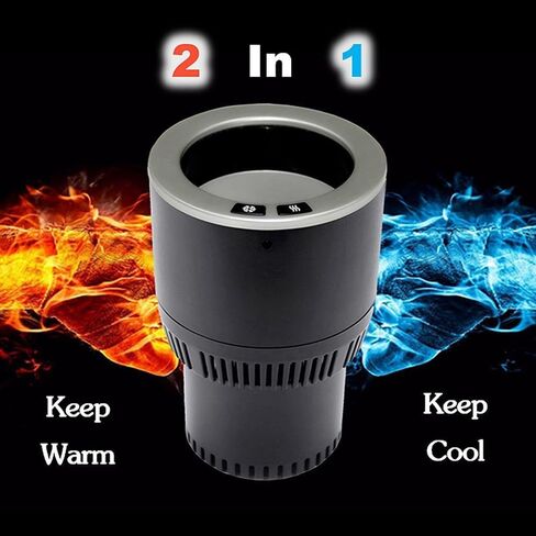 Cup Holder 2-in-1 Coffee Warmer Drink Cooler LED Screen Touch Smart Car Tumbler Holder Gift for Car Lover Temperature Control Auto Shut-Off in Kuwait