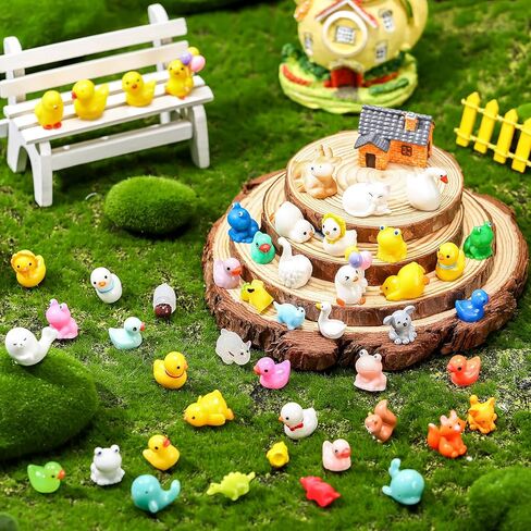 Barydat 200 Pieces Mini Resin Animals Figures Tiny Resin Miniatures Toys Garden Accessories for Pranks Hide Party Favor Gifts Crafts Aquarium Dollhouse Garden Decoration(Animal) in Kuwait