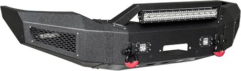 المصد الأمامي متوافق مع 2017 2018 2019 2020 2021 2022 Ford F250/F350/F450 (مع لوحة ونش و5 مصابيح LED وحلقتين على شكل حرف D) in Kuwait