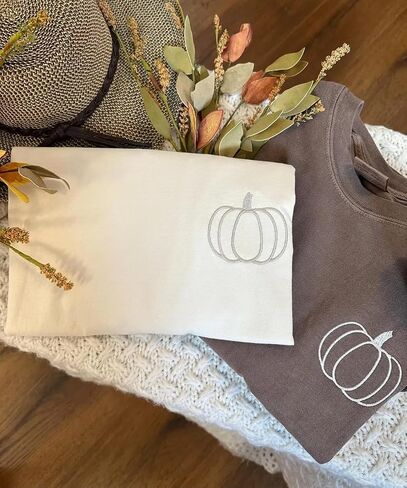 Embroidered Halloween Pumpkin Shirt, Comfort Colors Fall T-Shirt, Cute Womens Pumpkin Shirt, Autumn Graphic Tee, Spooky Season Top in Saudi Arabia