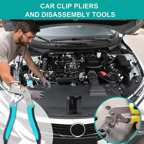 Car Clip Pliers and Disassembly Tools, Push Pin Pliers Tool, Auto Panel Clip and Plastic Trim Removal Tool, Easily Removes Plastic Fasteners and Rivets in Saudi Arabia