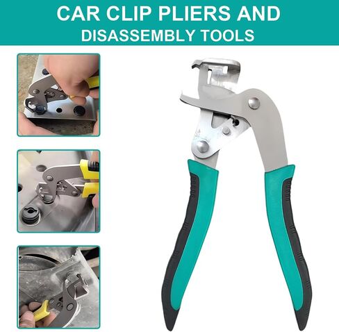 Car Clip Pliers and Disassembly Tools, Push Pin Pliers Tool, Auto Panel Clip and Plastic Trim Removal Tool, Easily Removes Plastic Fasteners and Rivets in Saudi Arabia