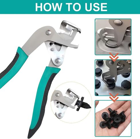 Car Clip Pliers and Disassembly Tools, Push Pin Pliers Tool, Auto Panel Clip and Plastic Trim Removal Tool, Easily Removes Plastic Fasteners and Rivets in Saudi Arabia