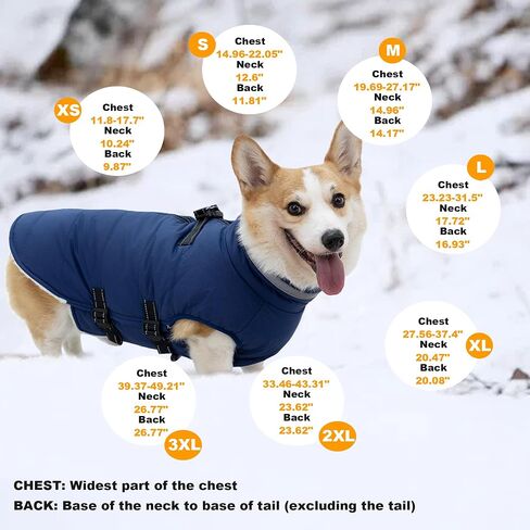 Dog Coat with Harness Built in, Waterproof Dog Jacket with Back Zipper, Reflective Dog Winter Coat for Cold Weather, Windproof Dog Winter Jacket for Small Medium Large Dogs in Kuwait