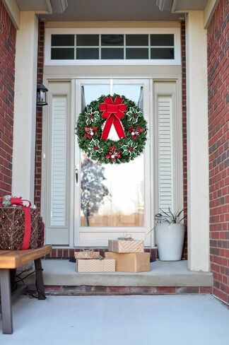 Sympathy Silks - Artificial Pine Christmas Wreaths - Home Decor - Pine Christmas Wreath with Berries - Door Hanger & Easel Included in Kuwait