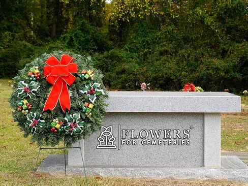 Sympathy Silks - Artificial Pine Christmas Wreaths - Home Decor - Pine Christmas Wreath with Berries - Door Hanger & Easel Included in Kuwait