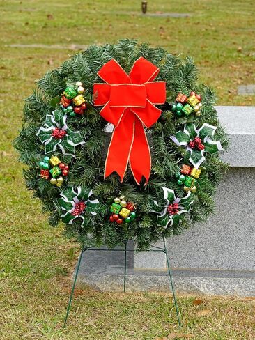 Sympathy Silks - Artificial Pine Christmas Wreaths - Home Decor - Pine Christmas Wreath with Berries - Door Hanger & Easel Included in Kuwait