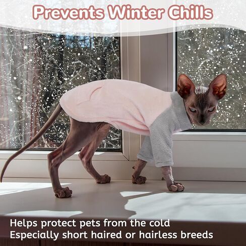 PUMYPOREITY Kitten Sweater, Fleece Cat Shirt, Turtleneck Cat Clothes, Winter Warm Cat Outfit, Thick Cat Sweaters for Cats Only, Blue, S in Kuwait