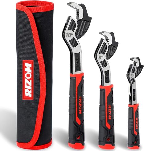Rizom Self Adjusting Wrench, 8" and 12" Pipe Wrench, 2-Piece Self Adjustable Wrench Set with 3/8 to 1-3/4 inch Jaw Open in Saudi Arabia