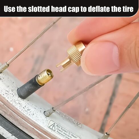 10pcs Tire Valve Stem Cap Full Copper Slotted Head Stem Cover with Core Removal Tool Wheel Covers for Auto Motorcycle in Saudi Arabia