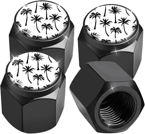 Tire Valve Stem Caps 4 Pack, Car Wheel Stem Caps,Aluminum Air Valve Covers Universal Fit for Cars, SUVs,Trucks, Bikes, and Motorcycles(Doodle Stars Moons) in Kuwait