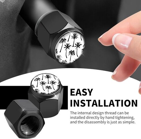 Tire Valve Stem Caps 4 Pack, Car Wheel Stem Caps,Aluminum Air Valve Covers Universal Fit for Cars, SUVs,Trucks, Bikes, and Motorcycles(Doodle Stars Moons) in Kuwait