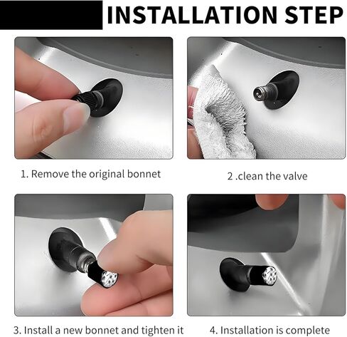 Tire Valve Stem Caps 4 Pack, Car Wheel Stem Caps,Aluminum Air Valve Covers Universal Fit for Cars, SUVs,Trucks, Bikes, and Motorcycles(Doodle Stars Moons) in Kuwait