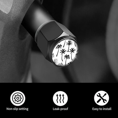 Tire Valve Stem Caps 4 Pack, Car Wheel Stem Caps,Aluminum Air Valve Covers Universal Fit for Cars, SUVs,Trucks, Bikes, and Motorcycles(Doodle Stars Moons) in Kuwait