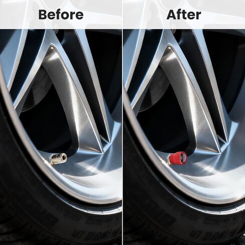 أغطية جذعية لصمام إطارات السيارة، 4 أغطية لصمامات العجلات، لملحقات Honda CR-V، مقاومة للغبار والتسرب، سبيكة ألومنيوم خفيفة الوزن (أحمر) in Kuwait