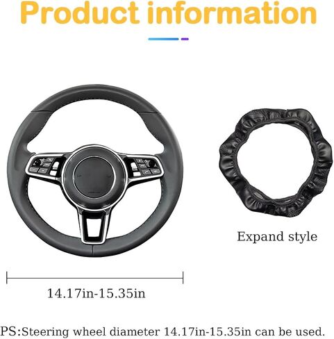 Car Steering Wheel Cover, 15 inch Carbon Fiber Microfiber PU Leather Elastic Steering Wheel Protector for Men Women, Anti-Slip Breathable Car Interior Accessories for Most Cars (Purple) in Saudi Arabia