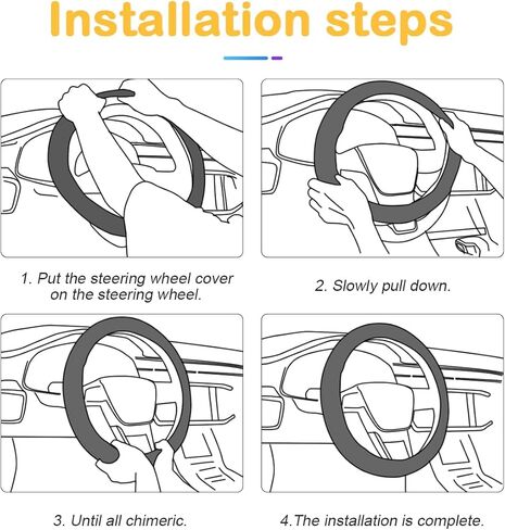 Car Steering Wheel Cover, 15 inch Carbon Fiber Microfiber PU Leather Elastic Steering Wheel Protector for Men Women, Anti-Slip Breathable Car Interior Accessories for Most Cars (Purple) in Saudi Arabia