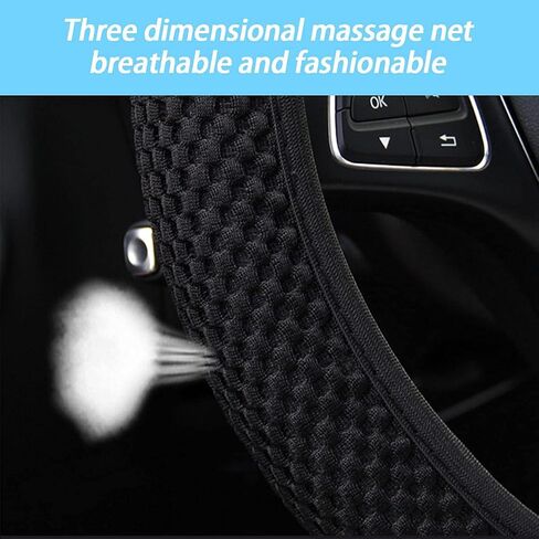 Elastic Stretch Steering Wheel Cover, Universal 15 Inch Car Steering Wheel Cover, Microfiber Breathable Ice Silk, Anti-Slip, Odorless, Easy Carry, Warm in Winter and Cool in Summer (Beige) in Saudi Arabia