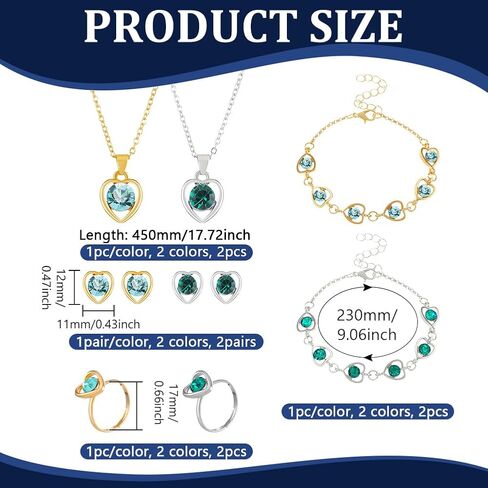 Butterfly Heart Rhinestone Jewelry Set Shiny Crystal Pendant Necklace Earring Ring Bracelet Alloy Pendant Accessories Adjustable Gifts for Woman Birthday Party Wedding in Saudi Arabia