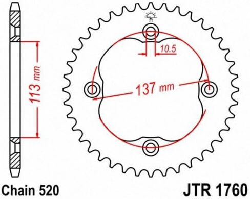 JT Sprockets JTR1760.36 36T Steel Rear Sprocket in Saudi Arabia