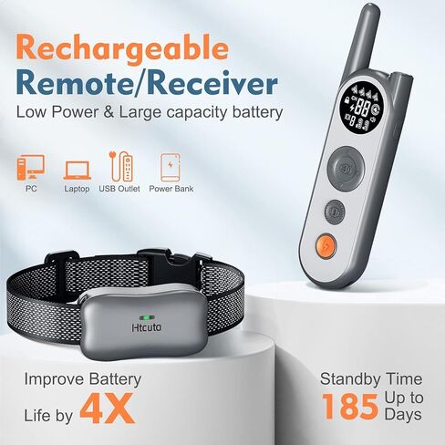 Wireless Dog Fence 3500FT Electric Fence and 6100FT Remote Training Collar, 185 Days Rechargeable Battery - IPX7 Waterproof Collar, Vibrate/Beep/Shock Modes for All Dogs.… in Saudi Arabia