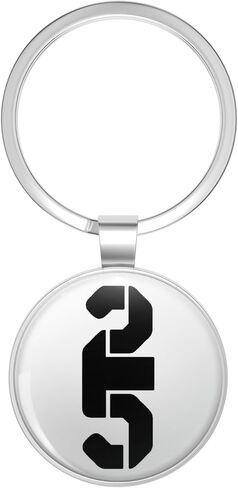 LUCKY NUMBER 25 Key Chain Stainless Steel Keychain with Ring in Saudi Arabia