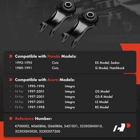 A-Premium 2 × وصلات قضيب التثبيت الخلفية، متوافقة مع Honda Civic 1989-1995 وAcura Integra 1990-2001 in Saudi Arabia
