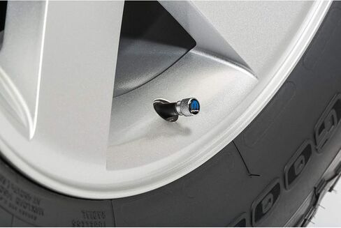 iPick Image for Chrysler Logo in Black on Shining Silver Aluminum Tire Valve Stem Caps in Saudi Arabia