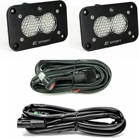 Baja Designs S2 Sport Black Flush Mount LED Light Pod Reverse Kit (Work/Scene; Clear) in Saudi Arabia