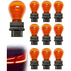 IWIWE 3157A (Amber) Auto Light Bulb 10 Pack – Compatible with 3047/3057/3157LL/3157K/3457/3757/4057/4157, for Cars/Trucks/SUVs (Brake/Tail/Side Marker/Turn Signal Lights) in Saudi Arabia