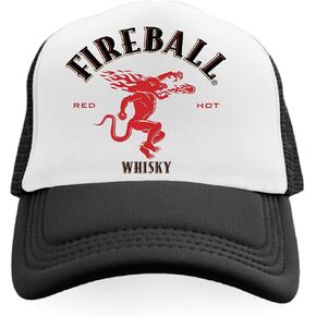 Fireball Whisky The Dragon Logo Tastes Like Heaven Burns Like Hell Vintage Trucker Hat Retro Snapback Cap Vintage in Saudi Arabia