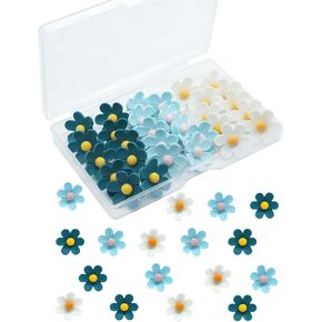 Cute Flower Push Pins,30 Pcs Decorative Push Pins for Cork Board Yellow and White Fun PushPins for Bulletin Boards Flower Thumb Tacks for Wall Photos,Posters,Map Pins Offices Schools Supplies in Kuwait